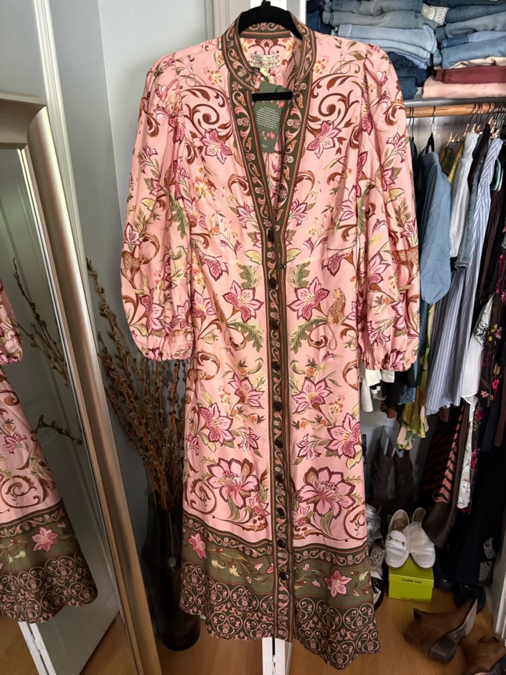 Farm Rio Alice Collab long sleeve dress